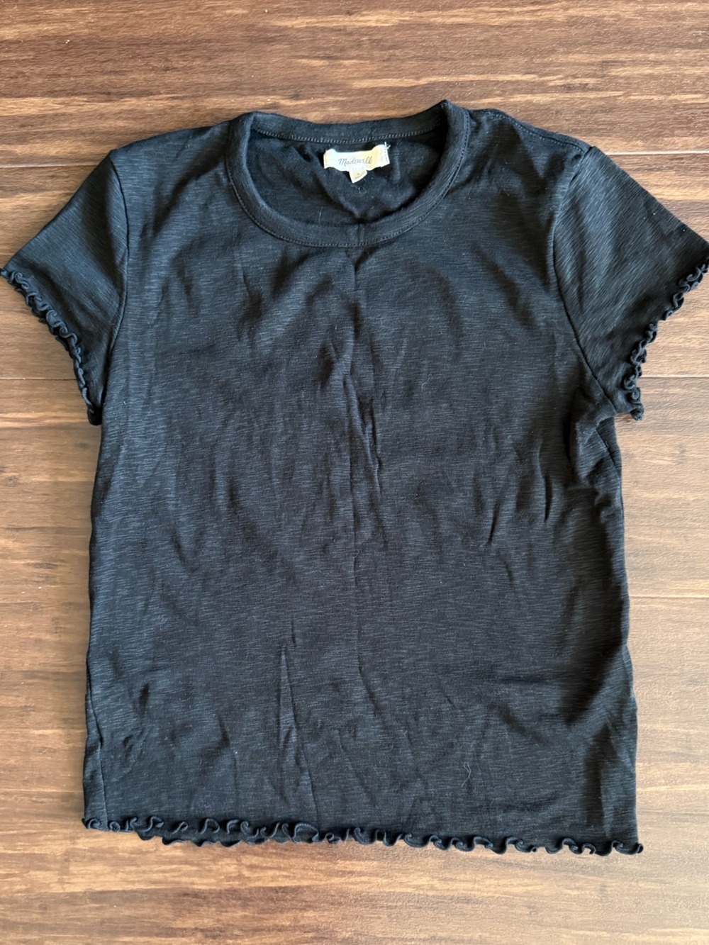 Madewell Black Lettuce-Edge Short Sleeve Tee